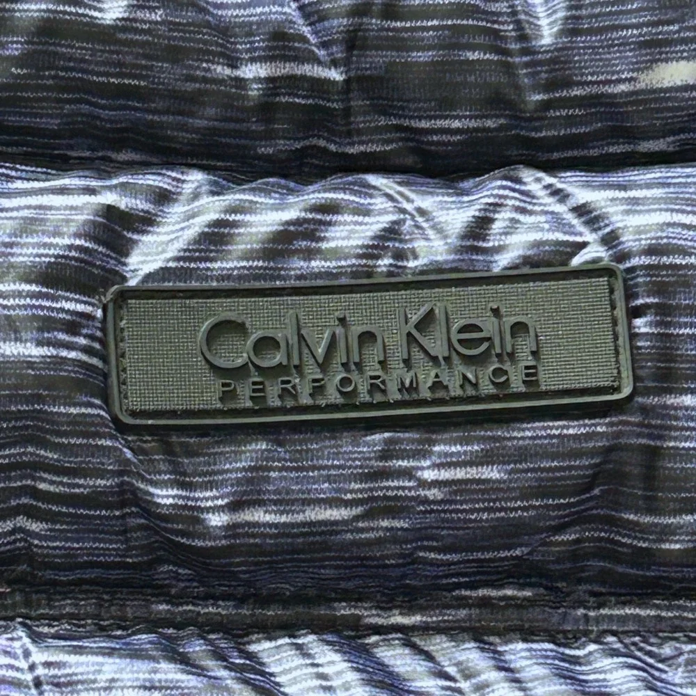 Calvin Klein Performance Premium Down Puffer Vest Womens Large Blue‎ Space Dye